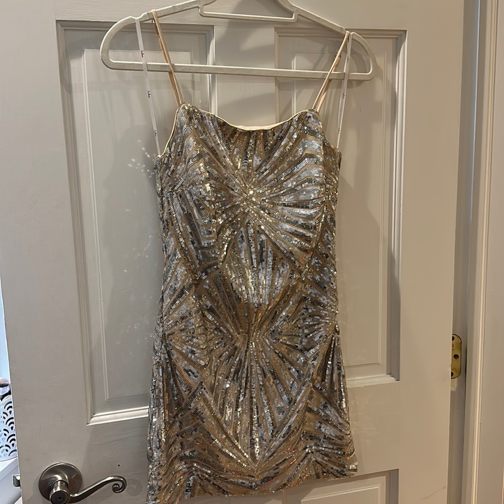 Lulus Lost In Your Eyes Silver Sequin Bodycon Mini Dress